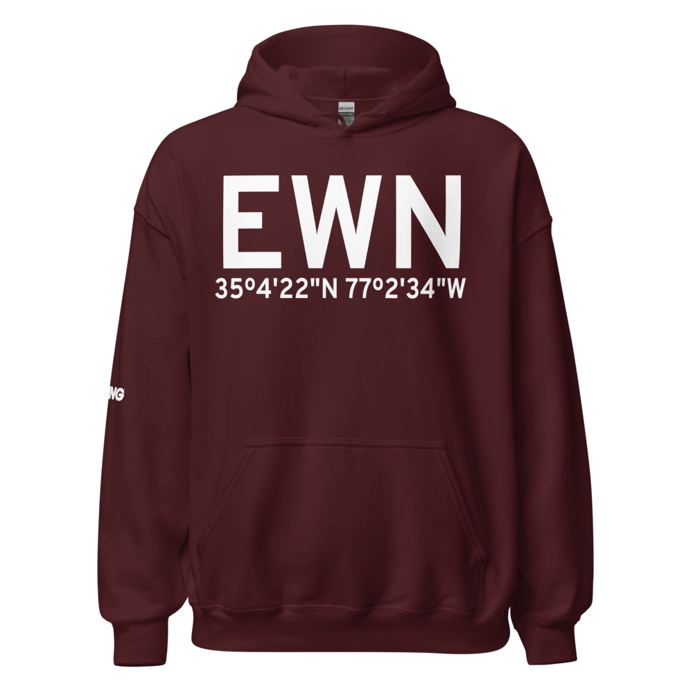 New Bern (KEWN) Airport Hoodie Sweatshirt 