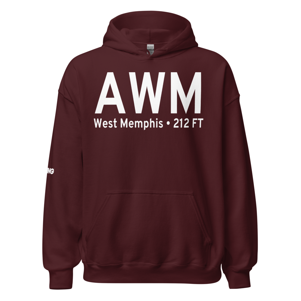 West Memphis (KAWM) Airport Hoodie Sweatshirt 