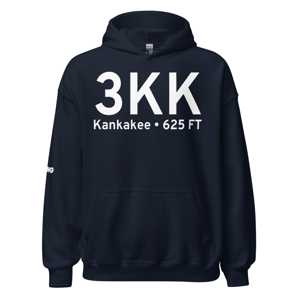 Kankakee (3KK) Airport Hoodie Sweatshirt 