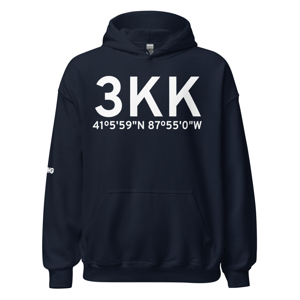 Kankakee (3KK) Airport Hoodie Sweatshirt 