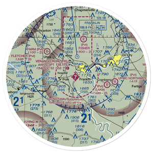 Venango Regional Airport (FKL) VFR Sectional Sticker (30 mile)