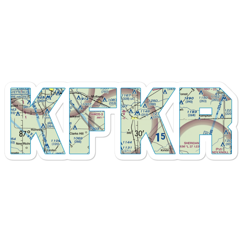 Frankfort Municipal Airport (FKR) VFR Sectional Sticker 