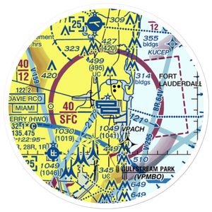 Fort Lauderdale Hollywood International Airport (FLL) VFR Sectional Sticker (20 mile)