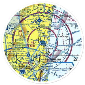 Fort Lauderdale Hollywood International Airport (FLL) VFR Sectional Sticker (30 mile)
