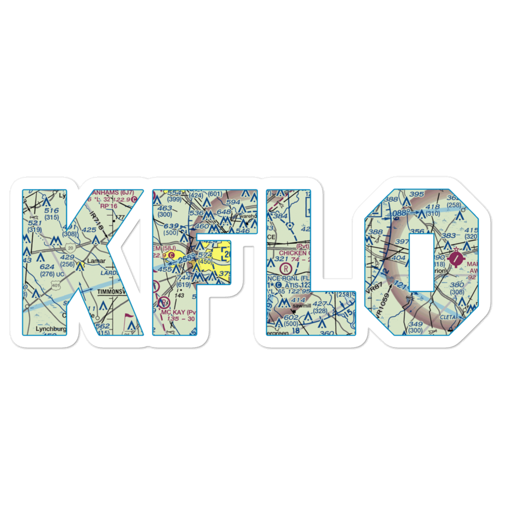 Florence Regional Airport (FLO) VFR Sectional Sticker 