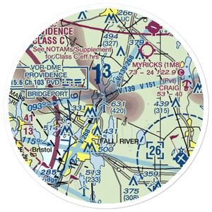 Fall River Airport (FLR) VFR Sectional Sticker (20 mile)