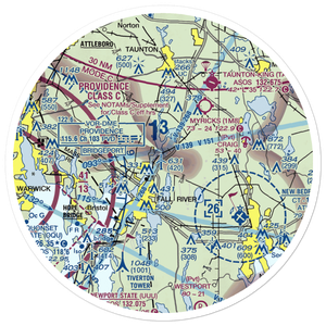 Fall River Airport (FLR) VFR Sectional Sticker (30 mile)