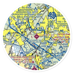 Tipton Airport (FME) VFR Sectional Sticker (20 mile)