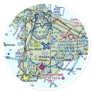 Cape Cod Coast Guard Air Station (FMH) VFR Sectional Sticker (20 mile)