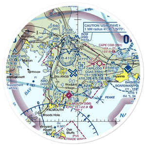Cape Cod Coast Guard Air Station (FMH) VFR Sectional Sticker (30 mile)