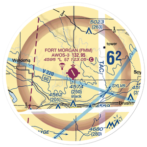 Fort Morgan Municipal Airport (FMM) VFR Sectional Sticker (20 mile)