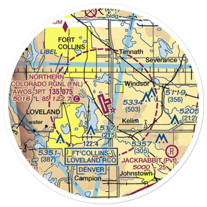 Northern Colorado Regional Airport (FNL) VFR Sectional Sticker (20 mile)