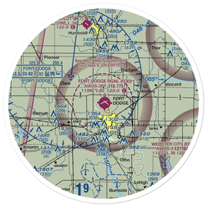 Fort Dodge Regional Airport (FOD) VFR Sectional Sticker (30 mile)