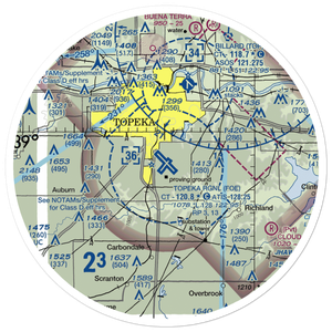 Topeka Regional Airport - Forbes Field (FOE) VFR Sectional Sticker (30 mile)