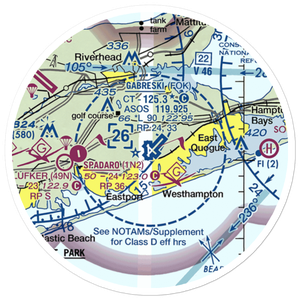 Francis S Gabreski Airport (FOK) VFR Sectional Sticker (20 mile)