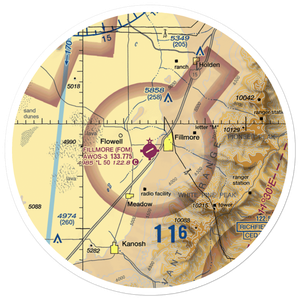 Fillmore Municipal Airport (FOM) VFR Sectional Sticker (30 mile)