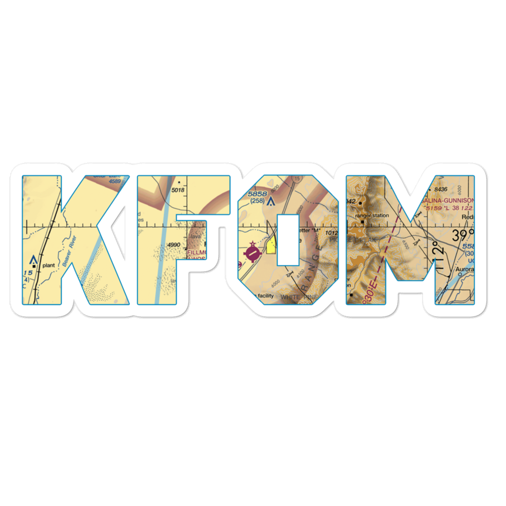 Fillmore Municipal Airport (FOM) VFR Sectional Sticker 