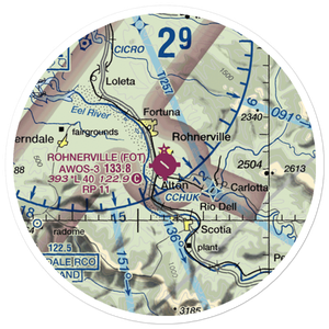 Rohnerville Airport (FOT) VFR Sectional Sticker (20 mile)