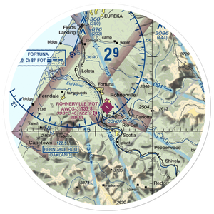 Rohnerville Airport (FOT) VFR Sectional Sticker (30 mile)