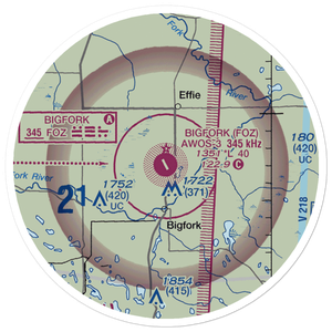 Bigfork Municipal Airport (FOZ) VFR Sectional Sticker (20 mile)