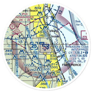 St Lucie County International Airport (FPR) VFR Sectional Sticker (20 mile)