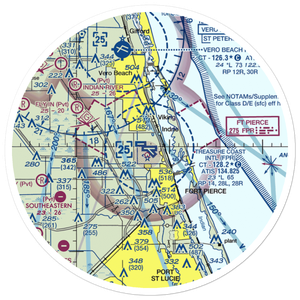 St Lucie County International Airport (FPR) VFR Sectional Sticker (30 mile)