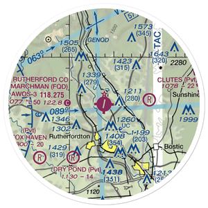 Rutherford County Marchman Field (FQD) VFR Sectional Sticker (20 mile)