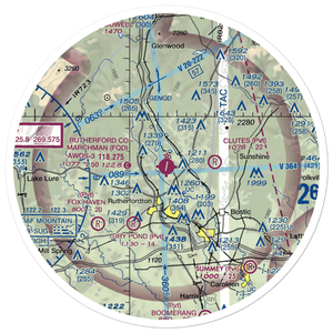 Rutherford County Marchman Field (FQD) VFR Sectional Sticker (30 mile)