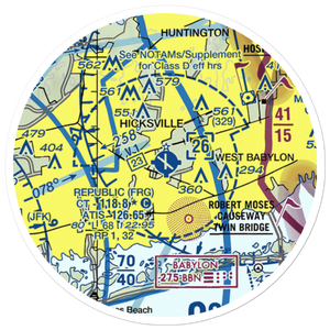 Republic Airport (FRG) VFR Sectional Sticker (20 mile)