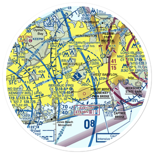 Republic Airport (FRG) VFR Sectional Sticker (30 mile)