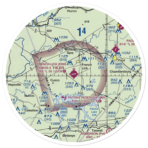 French Lick Municipal Airport (FRH) VFR Sectional Sticker (30 mile)