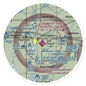 Fairmont Municipal Airport (FRM) VFR Sectional Sticker (20 mile)