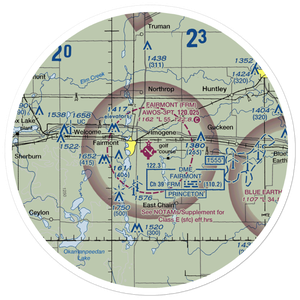 Fairmont Municipal Airport (FRM) VFR Sectional Sticker (30 mile)
