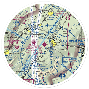 Front Royal Warren County Airport (FRR) VFR Sectional Sticker (30 mile)
