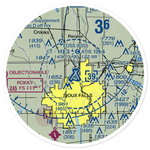 Joe Foss Field Airport (FSD) VFR Sectional Sticker (20 mile)