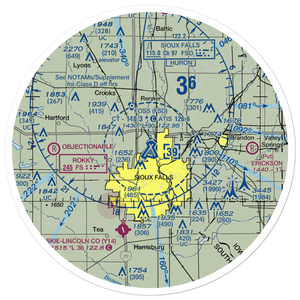 Joe Foss Field Airport (FSD) VFR Sectional Sticker (30 mile)