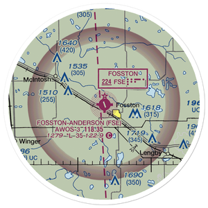 Fosston Municipal Airport-Anderson Field (FSE) VFR Sectional Sticker (20 mile)