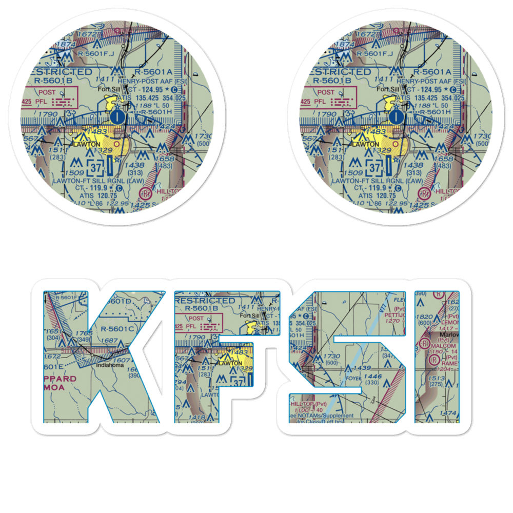 Henry Post Army Air Field (Fort Sill) (FSI) VFR Sectional Sticker Pack 