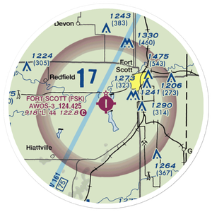 Fort Scott Municipal Airport (FSK) VFR Sectional Sticker (20 mile)