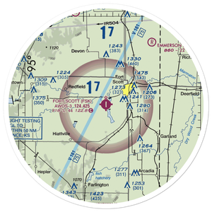 Fort Scott Municipal Airport (FSK) VFR Sectional Sticker (30 mile)