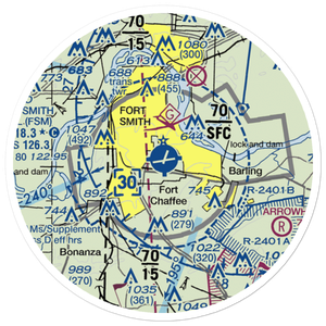 Fort Smith Regional Airport (FSM) VFR Sectional Sticker (20 mile)