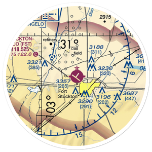 Fort Stockton Pecos County Airport (FST) VFR Sectional Sticker (20 mile)