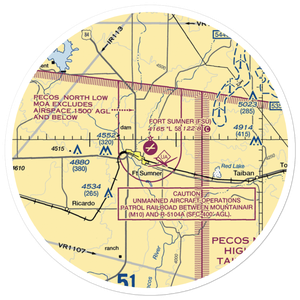 Fort Sumner Municipal Airport (FSU) VFR Sectional Sticker (30 mile)