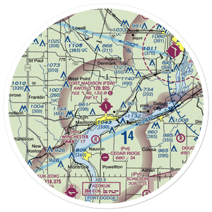 Fort Madison Municipal Airport (FSW) VFR Sectional Sticker (30 mile)