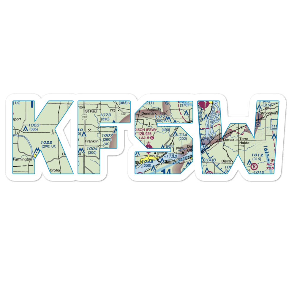 Fort Madison Municipal Airport (FSW) VFR Sectional Sticker 