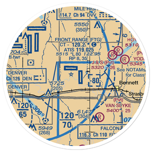 Colorado Air and Space Port (CFO) VFR Sectional Sticker (20 mile)