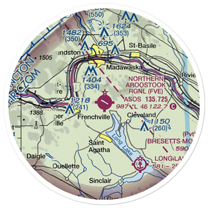 Northern Aroostook Regional Airport (FVE) VFR Sectional Sticker (20 mile)