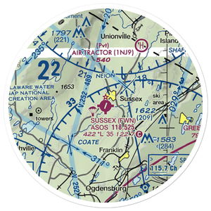 Sussex Airport (FWN) VFR Sectional Sticker (20 mile)