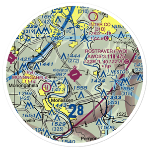Rostraver Airport (FWQ) VFR Sectional Sticker (20 mile)