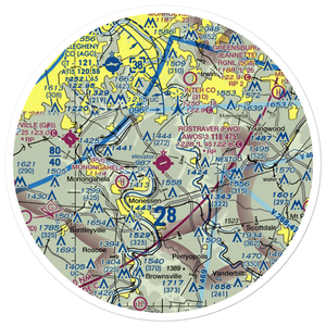 Rostraver Airport (FWQ) VFR Sectional Sticker (30 mile)